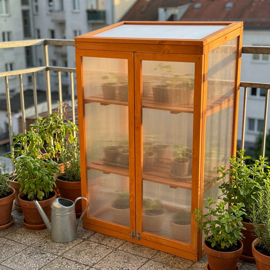 Serre de jardin en bois et polycarbonate