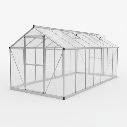 Grande serre de jardin en aluminium et polycarbonate